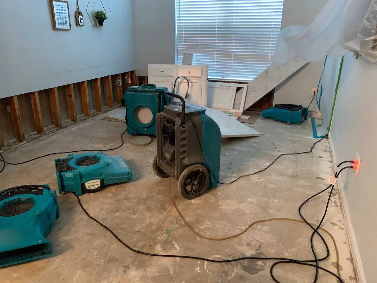 Dehumidifier in flood-cut room for Water Extraction & Removal in Headland